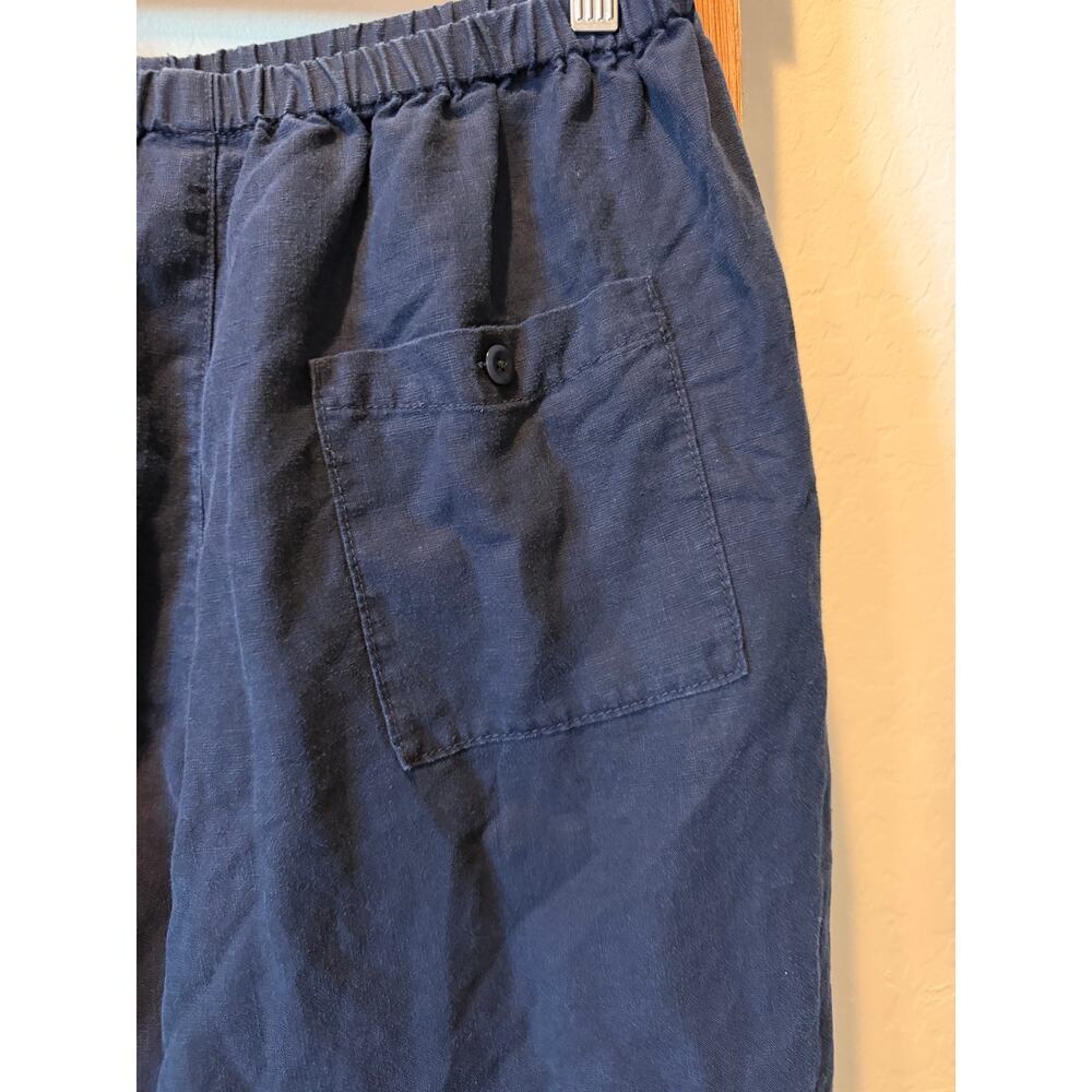 J.Crew Re-Imagined Linen Lyocell Pull-On Pants Navy Size Small - Picture 3 of 7